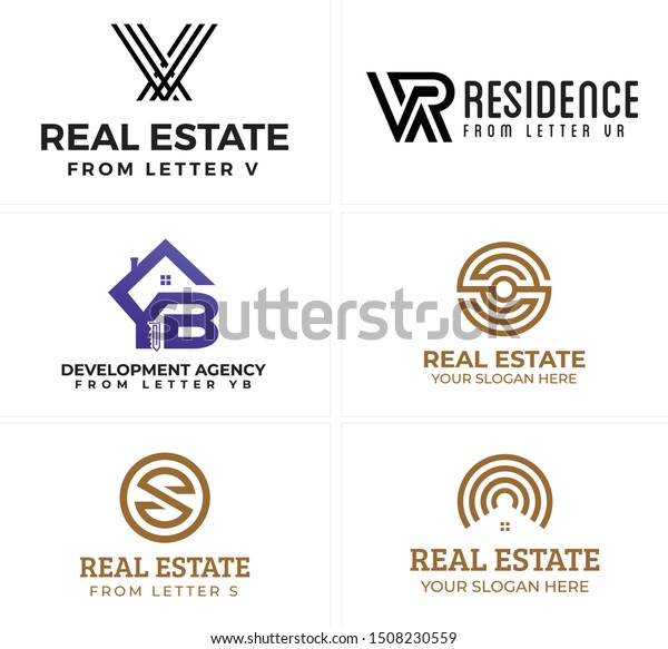 Real Estate Design Logo Initial V Stock Vector Royalty Free