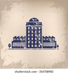 Real estate design on old paper background, vector