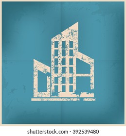 Real estate design on old paper background,vector