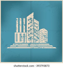 Real estate design on old background,vector