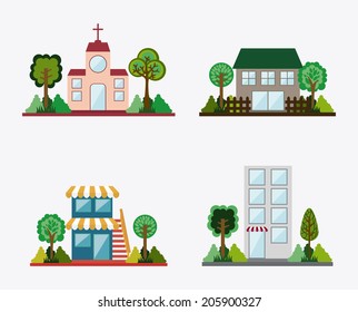 real estate design over background vector illustration
