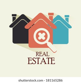 real estate design over beige background vector illustration