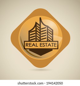 Real estate design over beige  background, vector illustration