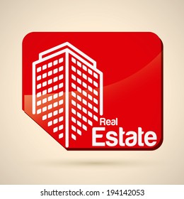Real estate design over beige background, vector illustration