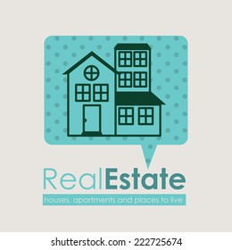 Real estate design over beige background, vector illustration 