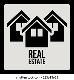 Real estate design over black background, vector illustration