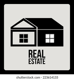 Real estate design over black background, vector illustration