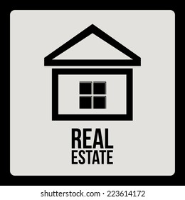 Real estate design over black background, vector illustration