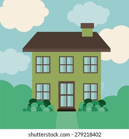 Real estate design over blue background, vector illustration