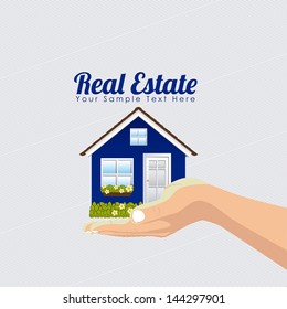 real estate design over dotted background vector illustration