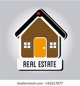 real estate design over gray background vector illustration