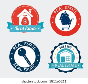 real estate design over gray background vector illustration
