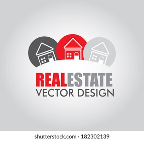 Real estate design over gray background, vector illustration