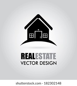 Real estate design over gray background, vector illustration