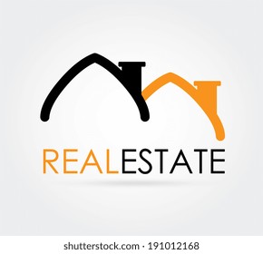 Real estate design over gray background, vector illustration