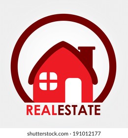 Real estate design over gray background, vector illustration