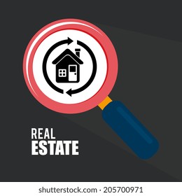 Real estate design over gray background, vector illustration