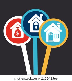 Real estate design over gray background,vector illustration