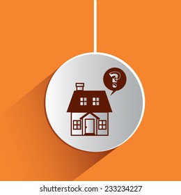 Real estate design over orange background, vector illustration.