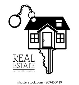 Real estate design over white background, vector illustration