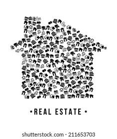 real estate design over white background vector illustration