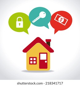Real estate design over white background, vector illustration