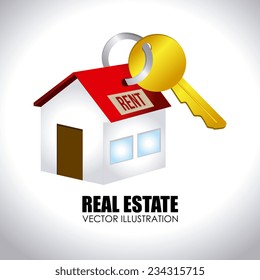 Real estate design over white background, vector illustration