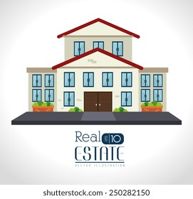 Real estate design over white background, vector illustration.