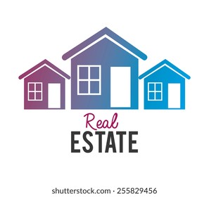 Real estate design over white background, vector illustration.