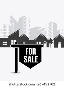 Real estate design over white background, vector illustration.