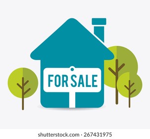 Real estate design over white background, vector illustration.