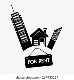 Real estate design over white background, vector illustration.