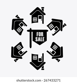 Real estate design over white background, vector illustration.