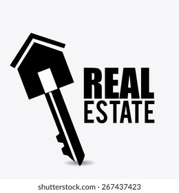 Real estate design over white background, vector illustration.