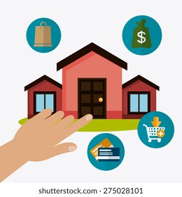 Real estate design over white background, vector illustration.
