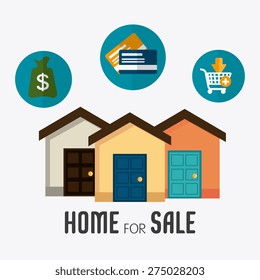 Real estate design over white background, vector illustration.
