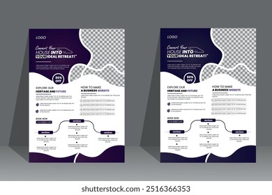 Real estate design template vector modern professional template design