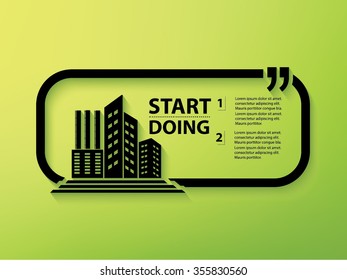 Diseño inmobiliario y cuadro de texto, Vector