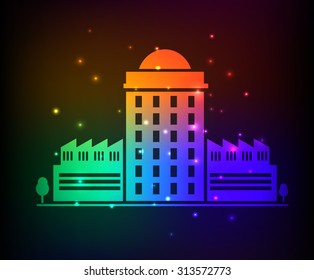 Real estate design,rainbow concept,clean vector
