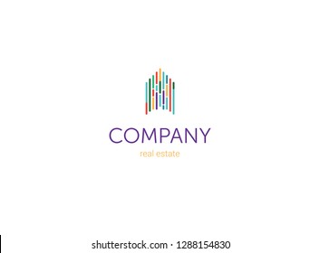 Real Estate Developer Firm, Construction Company Logo, Apartment Rental, Business Sign,  For Rent. Interior Design, Production, Design