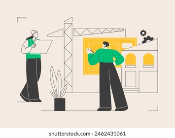 Real estate development abstract concept vector illustration. Property development, real estate deal, buy land, construction project, company management, business planning abstract metaphor.