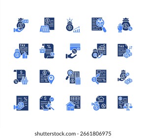 Real Estate Development icon collection set Building, Land, Builder, Blueprint, Construction, House.