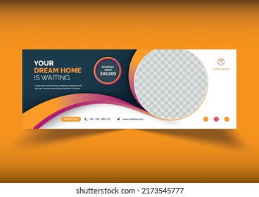real estate and development social media post. Editable banner. furniture themes. Vector illustration for instagram post. Photo holder provided