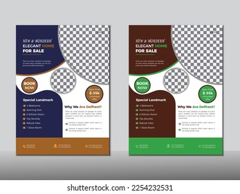 real estate and development template, vector in A4 size, Corporate Business Flyer poster.