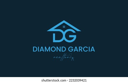 Real estate DG monogram vector logo design template