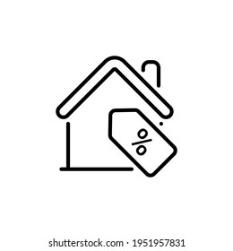 Real Estate Discount icon in vector. Logotype