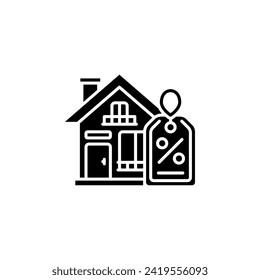 real estate discount vector icon. real estate icon solid style. perfect use for logo, presentation, website, and more. modern icon design glyph style