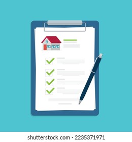 Immobilien-Dokument, Hypothekenpapiere. Vektorgrafik