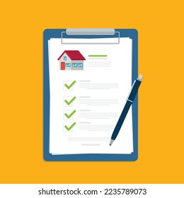 Real estate document, mortgage documents. Vector illustration