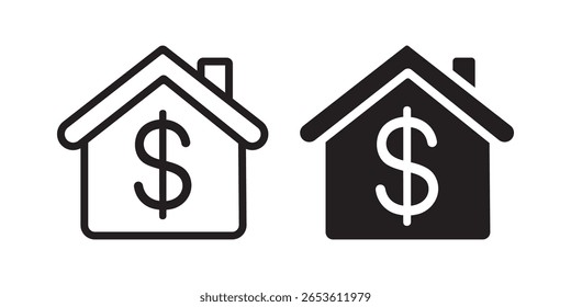 Real Estate Dollar Sign House Icon Vector